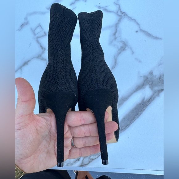 Black Knitted Heel Size 7.5 Sexy Black boots - Picture 5 of 7